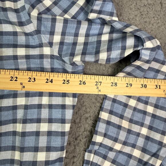 Brooks Brothers Oxford Button-Down Shirt Mens XL Blue Plaid OCBD Logo Regent - Picture 6 of 9